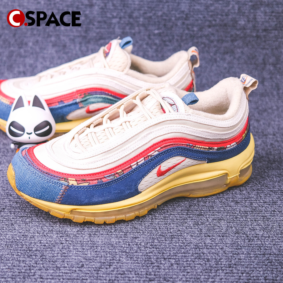 Cspace Nike Air Max 97 白蓝低帮 做旧复古跑步鞋 DV1486-162 运动鞋new 跑步鞋 原图主图