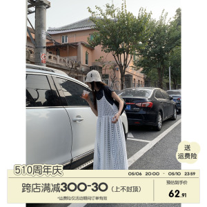 馨帮帮  超仙气质甜美温柔设计感蕾丝吊带连衣裙2024叠穿打底长裙