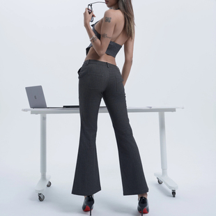 office办公室海妖微喇长裤 IAMYOYO 裤 条纹西装 heels显腿长 siren
