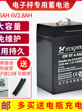 6V电子秤HENGWANG桌秤台秤衡之宝专用蓄电池玩具童车4.5Ah电瓶-6