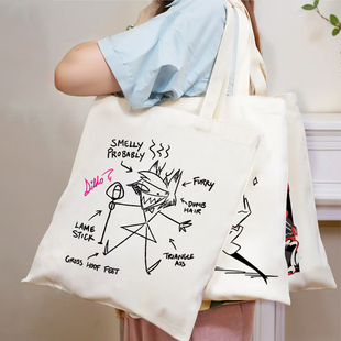 地狱客栈周边帆布包HazbinHotel阿拉斯托动漫定制手提袋学生书包