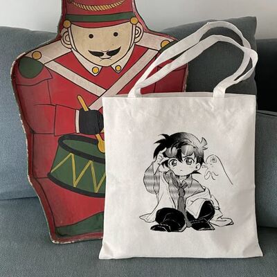 名侦探柯南周边帆布包工藤新一毛利兰灰原哀卡通定制手提包书包袋