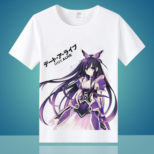 约会大作战短袖T恤 DATE A LIVE夜刀神十香 四系乃动漫周边衣服夏