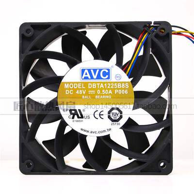 12025 AVC DBTA1225B8S 48V 0.5A 4线 交换机风扇 12厘米 12cm