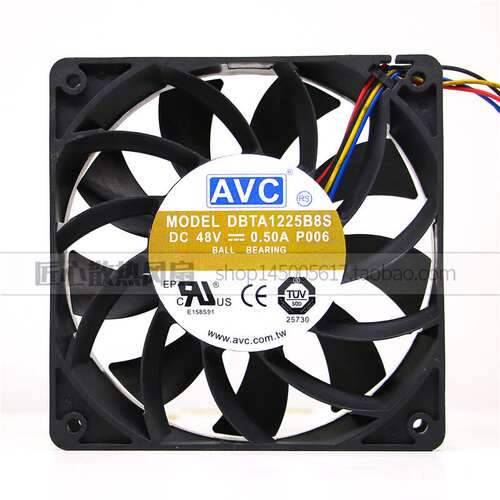 12025 AVC DBTA1225B8S 48V 0.5A 4线 交换机风扇 12厘米 12cm