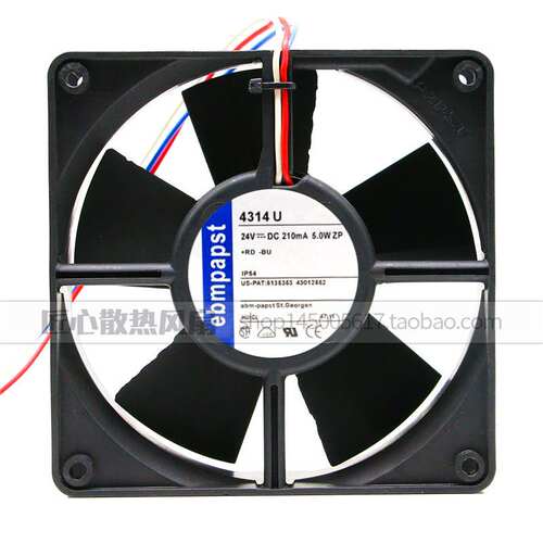 全新德国ebmpapst 4314U 24V 210MA 5.0W 120*120*32高端设备风扇