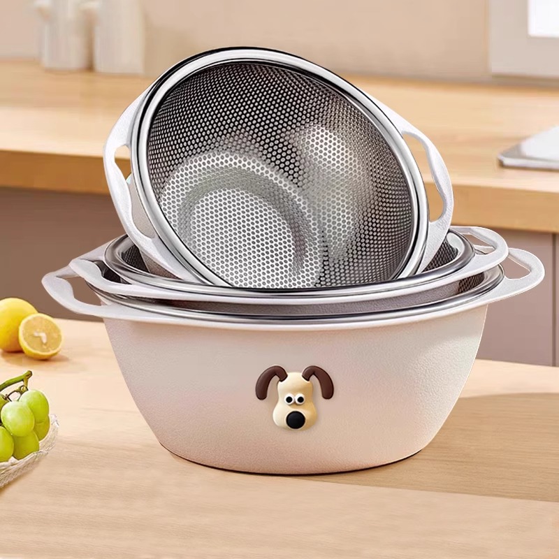 不锈钢沥水篮洗菜盆双层塑料