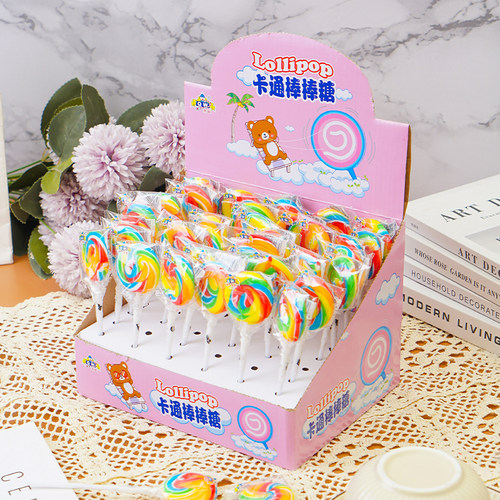 泉旺彩虹波板糖高颜值棒棒糖批发
