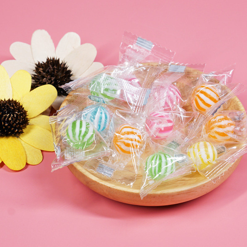 爱伊佳精品小彩球糖果500g彩色水果糖可爱创意西瓜形状硬糖果年货