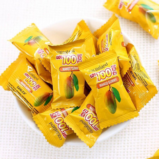 马来西亚LOT一百份果汁软糖什锦芒果糖500g散装 水果喜糖QQ橡皮糖