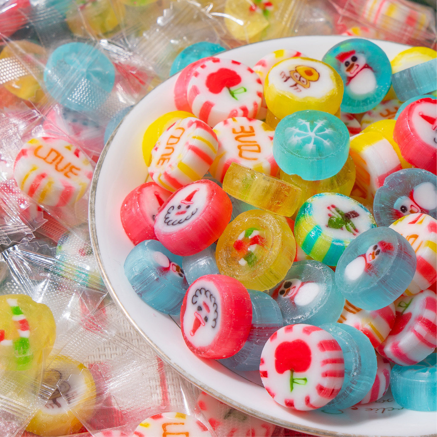 圣诞节糖果网红手工切片糖水果小硬糖散装平安夜圣诞老人儿童礼物