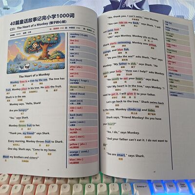 40篇英语童话故事词汇默写笔记本高颜值学习加深记忆轻松记1000词