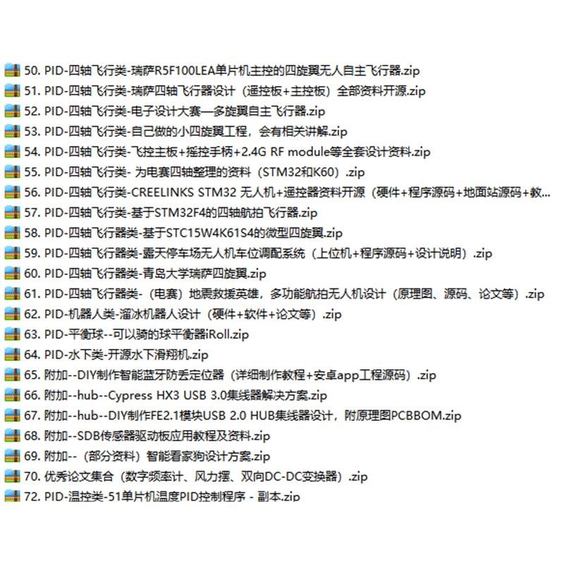 70个PID项目合集参考例程教程电子资料
