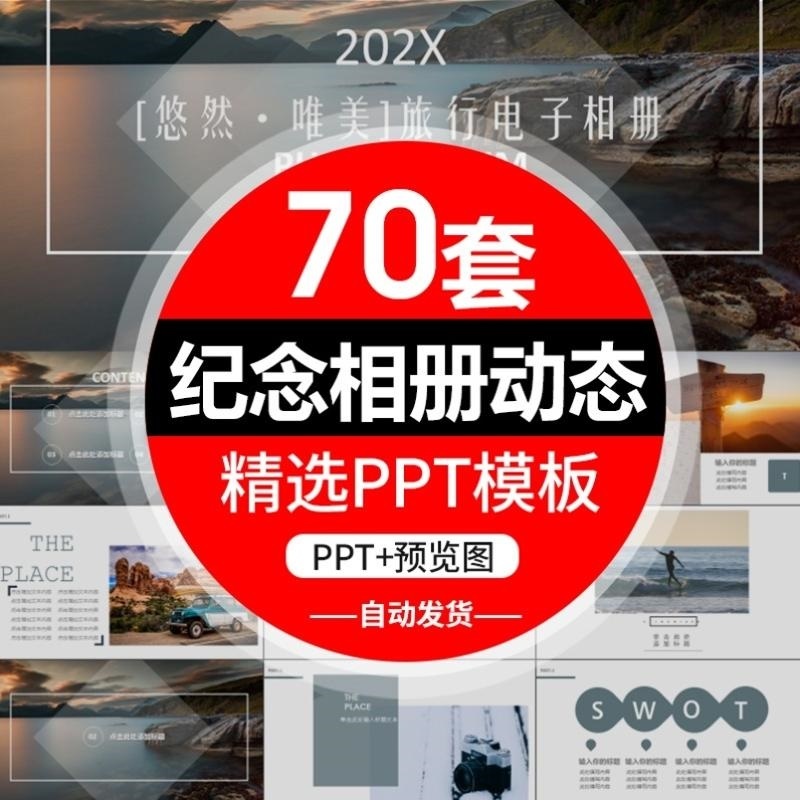 P340同学会青春毕业季合影照片旅行摄影纪念电子相册动态PPT模板