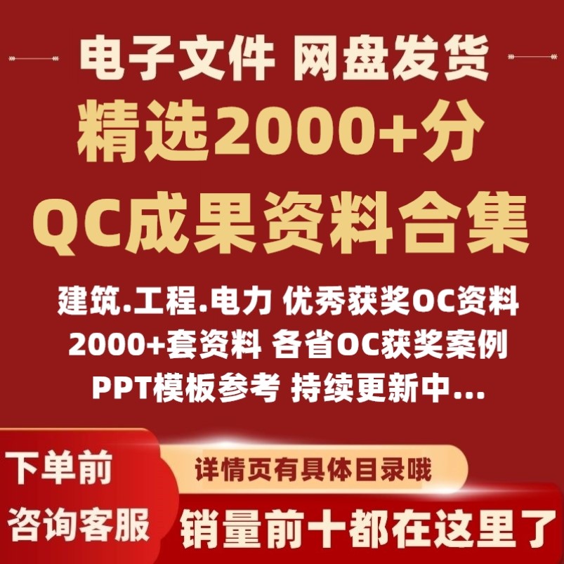 QC成果汇报PPT模板品管圈小组质量控制电力建筑工程建设课题项目
