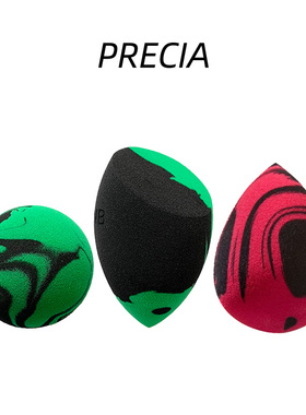 细腻！定制黑绿不吃粉美妆蛋海绵粉扑切面圆球干湿两用打底西雅