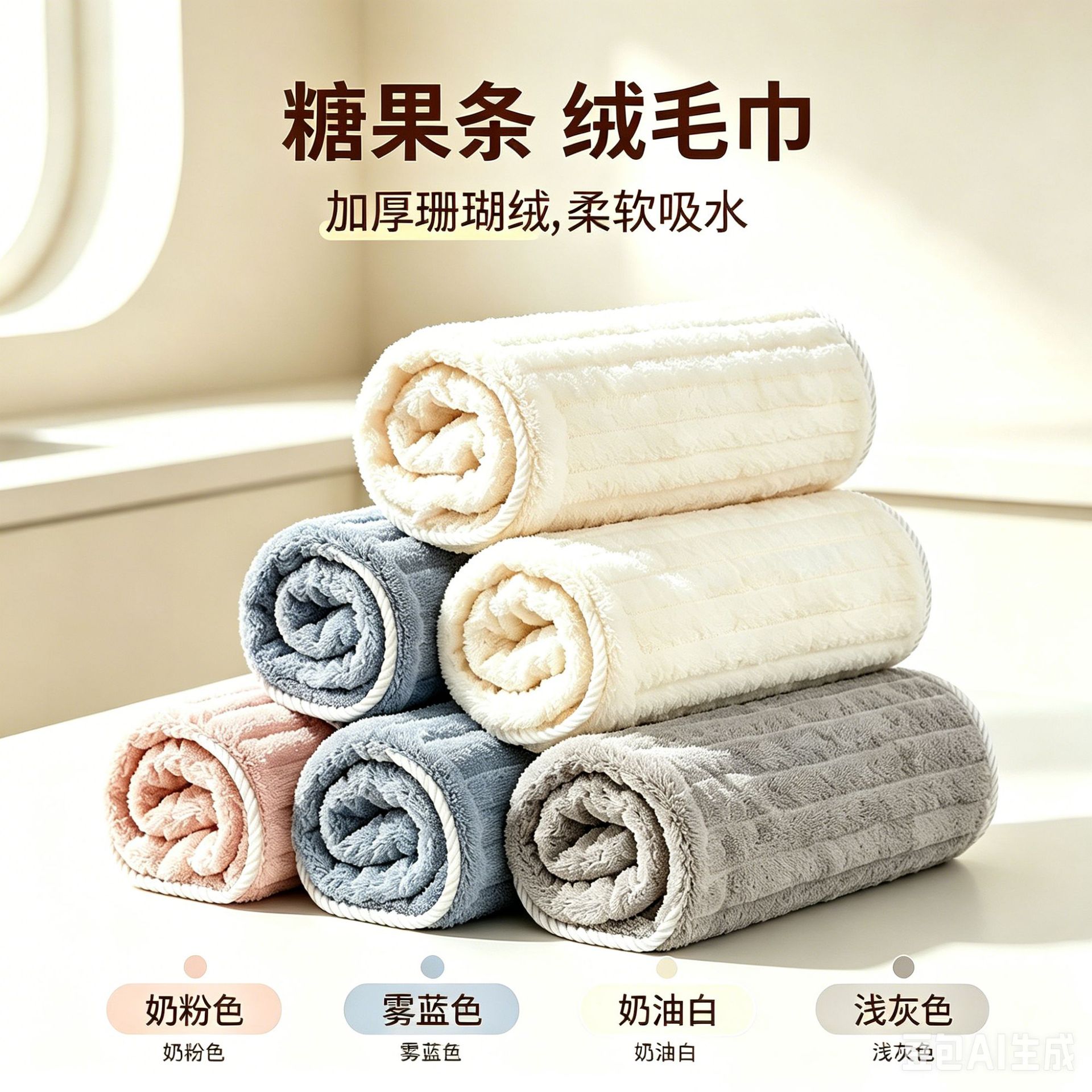 糖果绒毛巾女生洗脸巾洗澡用加厚擦头发吸水不掉毛家用珊瑚绒毛巾