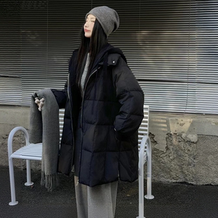 拼接连帽保暖中长款 宽松韩版 羽绒服女66818 热力寒冬 合肥欢欢