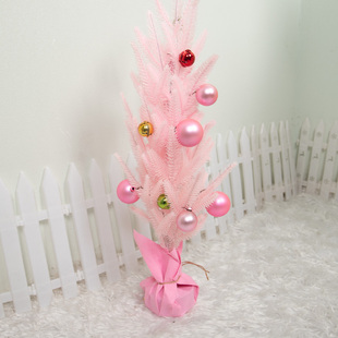 PE粉色圣诞装饰品藤条花环室内布置门挂橱窗酒店墙面挂饰桌面小树