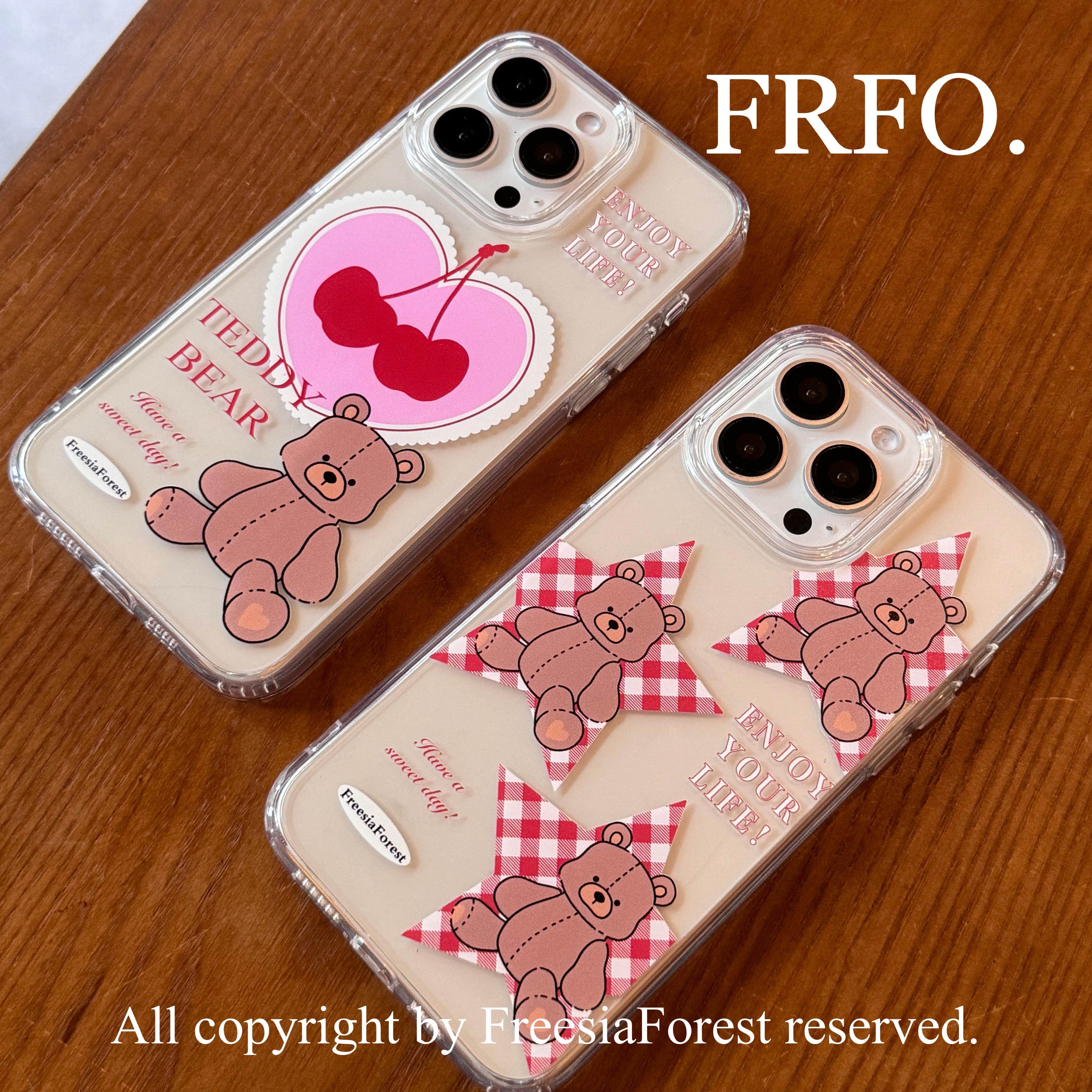 苍兰森林 泰迪熊亚克力透明手机壳适用苹果iPhone16ProMax卡通壳可爱防摔透明15原创高级感韩国ins风圆润边