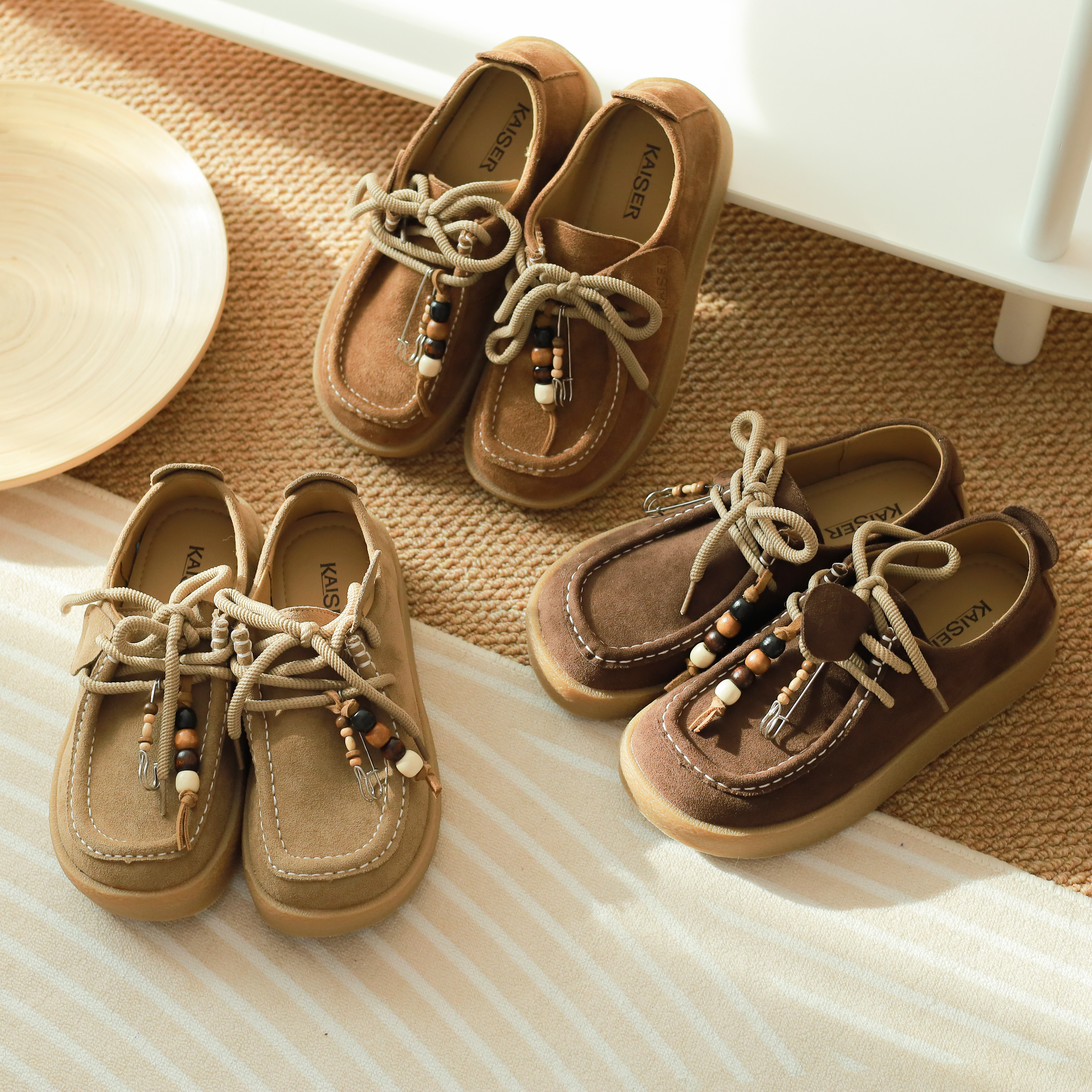 KAISER凯撒丑萌慵懒松弛感厚底袋鼠鞋波西米亚风厚底勃肯鞋半拖女