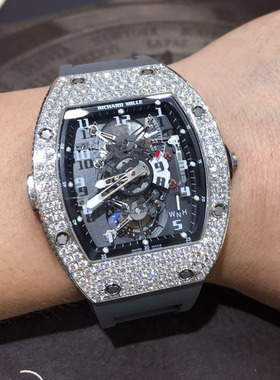 二手99新 理查德米勒 RM003铂金满钻陀飞轮 男士运动手表机械腕表