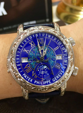 999新超级复杂功能计时系列 PP6002G 蓝面 男士机械手表 三问腕表