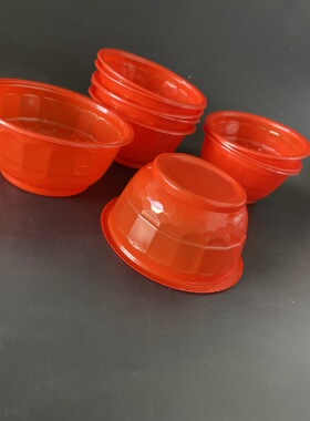 红色塑料碗小碗喜宴碗一次性小吃碗婚宴红色餐桌拜佛结婚用品包邮