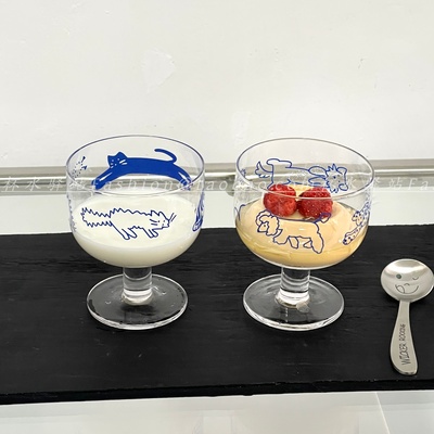 可爱卡通高脚甜品冰淇淋杯