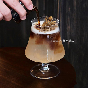 ins风高脚玻璃杯冰美式咖啡杯冷饮红酒杯葡萄酒杯鸡尾酒杯