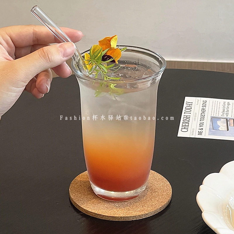 ins玻璃敞口冰美式咖啡杯