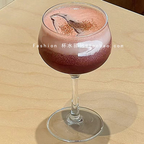 古典ins风圆口红酒葡萄酒杯无铅玻璃高脚鸡尾酒杯香槟特调饮品杯