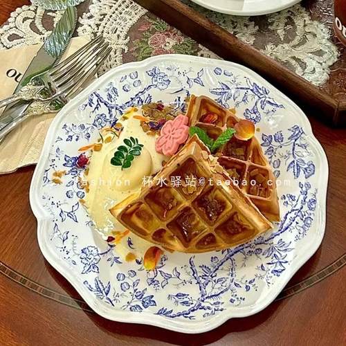 陶瓷餐盘甜品盘法式中古风盘子