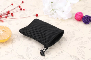 黑色网布袋抽绳束口网布袋三明治手机网袋网布收纳袋