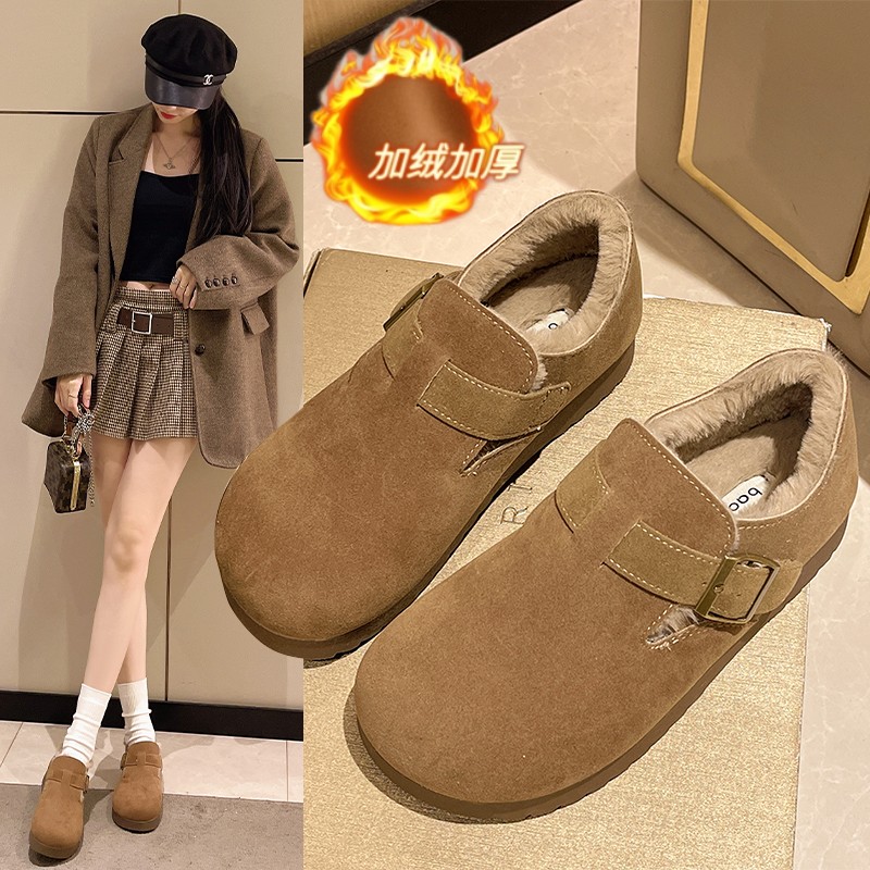 保暖软底毛毛鞋棉鞋厚底34码