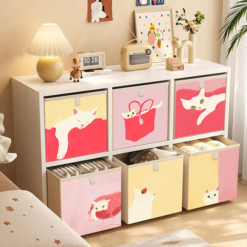 卡通可爱猫咪收纳箱可折叠