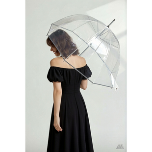 鸟笼伞透明雨伞大加厚绯闻女孩高质量高颜值樱花长柄蘑菇深拱形伞