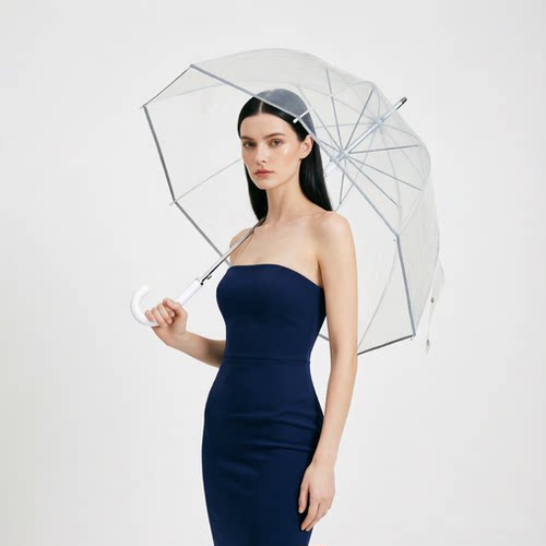 totes凯特王妃同款深拱形透明泡泡伞女英国女王高颜值蘑菇伞街拍