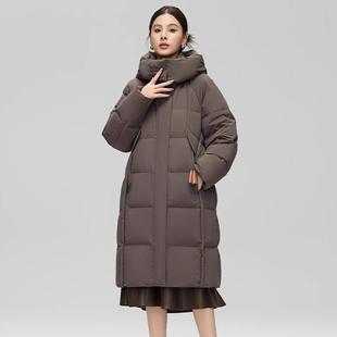 高端超好看加厚保暖鸭绒外套可拆卸帽 中长款 羽绒服女冬季 2024新款