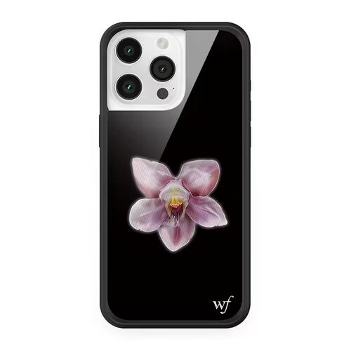 Wildflow联名黑底兰花衣服贴纸适用苹果17Pro适用iPhone16/15/14ProMax/Plus壳欧美时尚WF防摔保护套17