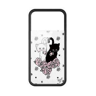 【WF壳侧边镂空按键】黑白小猫唇印适用苹果17Pro壳iphone16/15/14/13/12/Pro/Max可爱防摔保护套