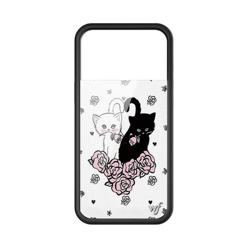 【WF壳侧边镂空按键】黑白小猫唇印适用苹果17Pro壳iphone16/15/14/13/12/Pro/Max可爱防摔保护套18
