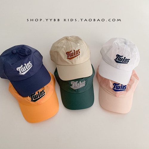 儿童帽子春夏季薄款大檐韩版鸭舌帽男女宝宝遮阳防晒速干棒球帽潮