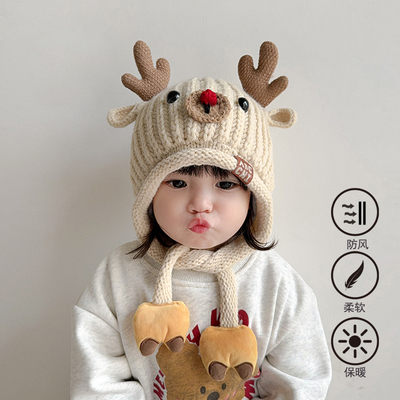 宝宝帽子冬季可爱毛线帽