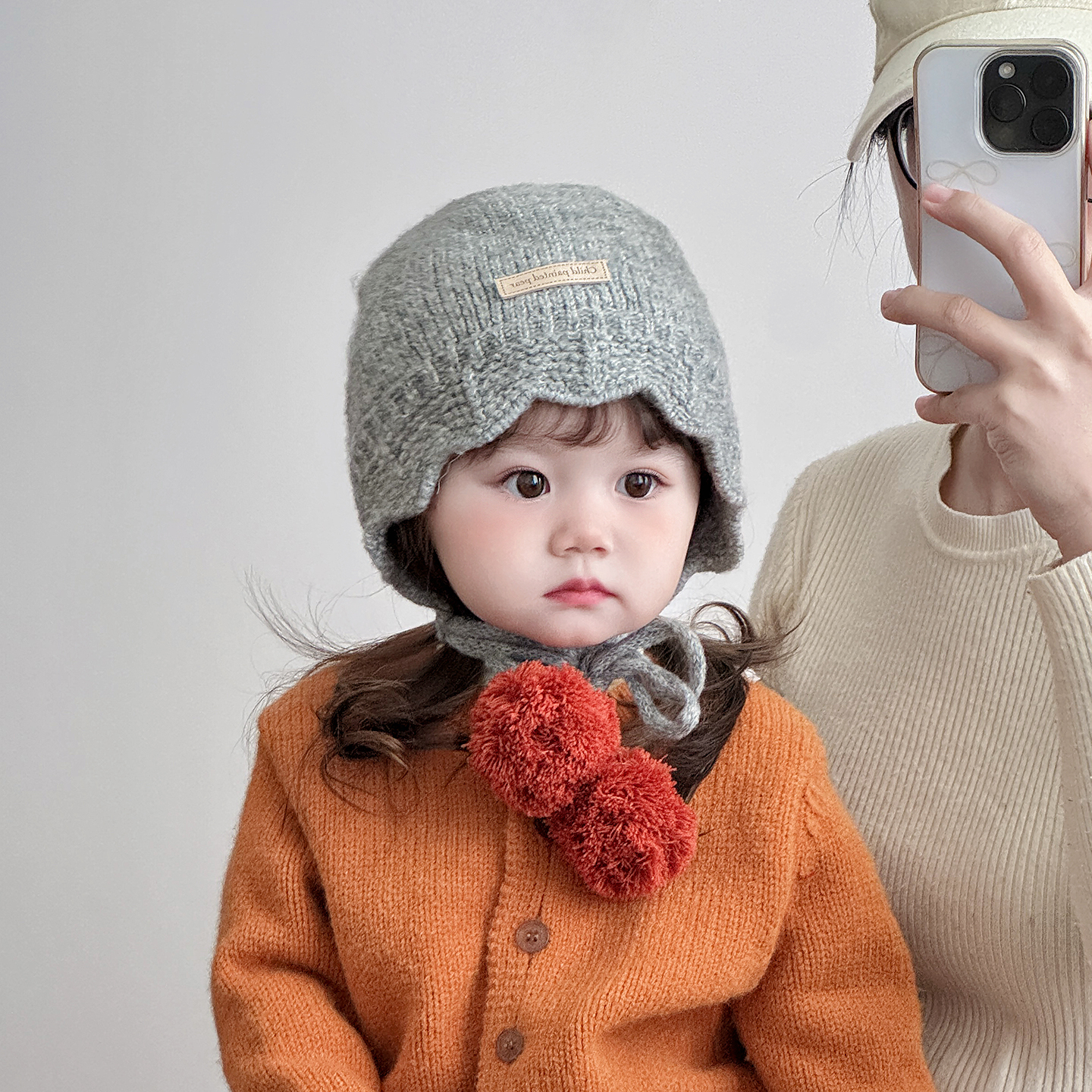 韩系儿童帽子秋冬季保暖加厚针织护耳帽男女宝宝防风可爱毛线帽潮