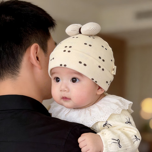 新生帽子春秋款护囟门套头帽男女宝宝婴幼儿小月龄保暖防风胎帽冬