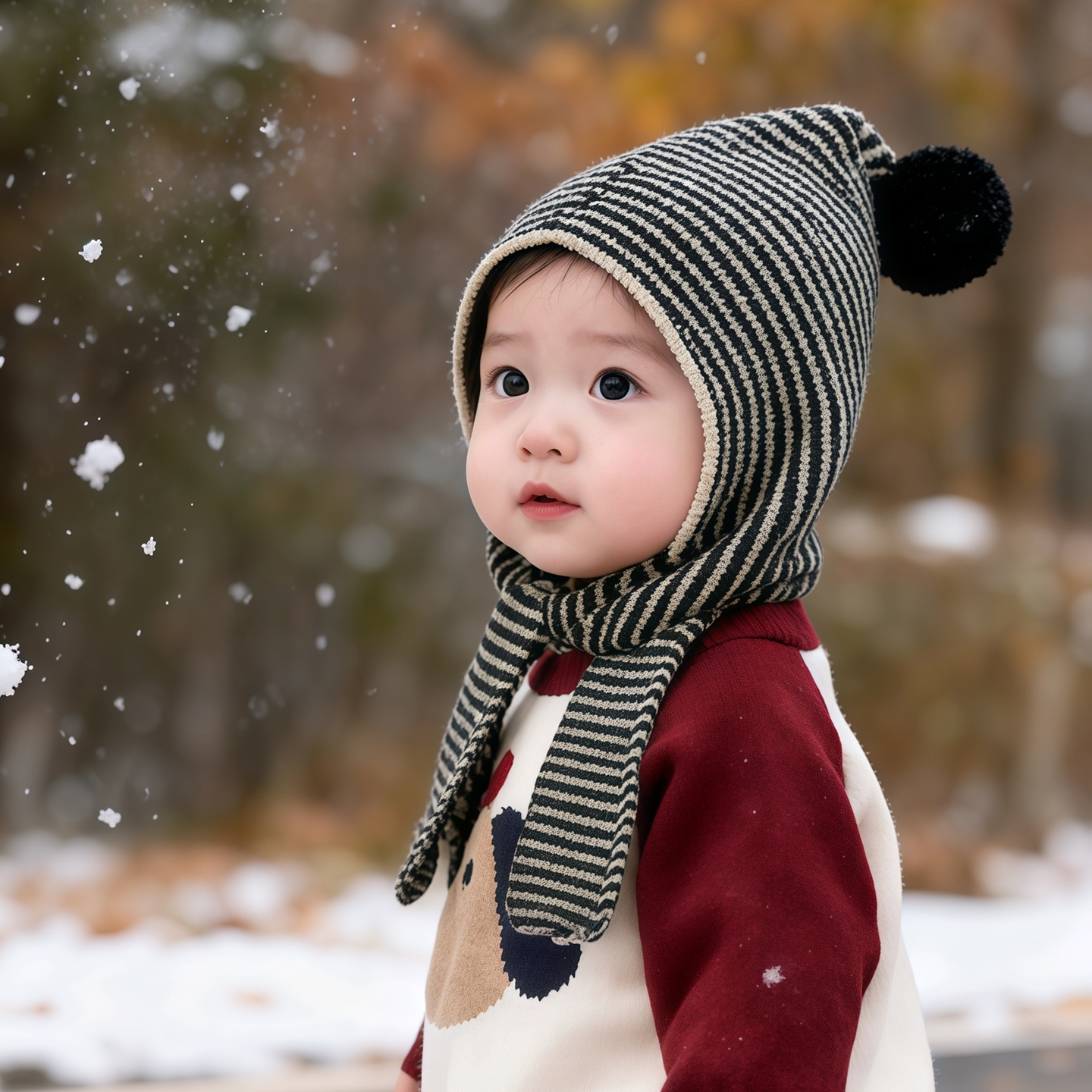 韩版儿童帽子秋冬季保暖加厚围巾一体帽男女宝宝防风毛线护耳帽潮