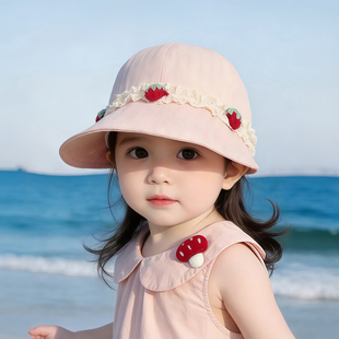 儿童遮阳帽子春秋薄款 防晒大帽檐鸭舌帽女宝宝甜美可爱棒球帽夏季