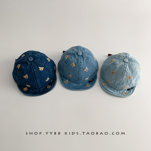 宝宝帽子春秋季可爱超萌鸭舌帽男童女童小月龄出游百搭牛仔棒球帽