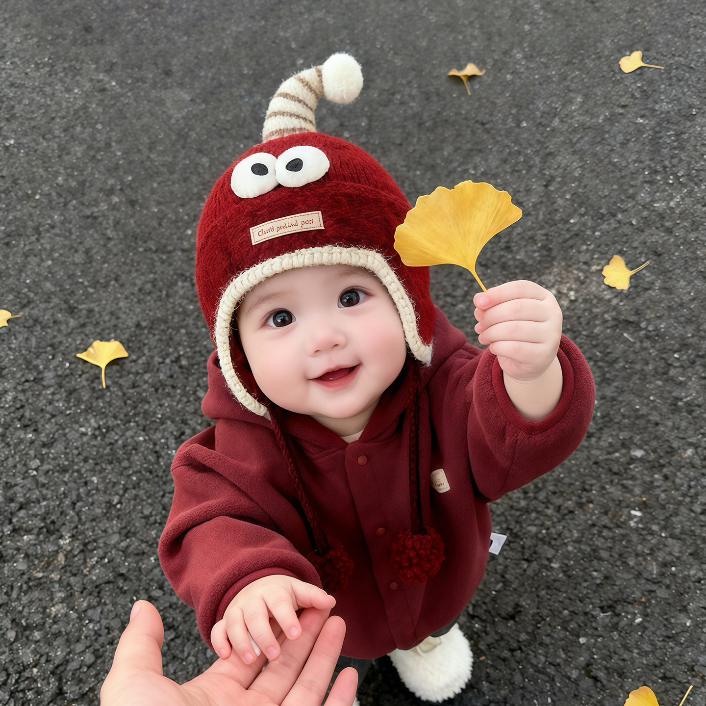 儿童帽子秋冬季保暖加厚针织护耳毛绒帽男宝宝女婴可爱防风毛线帽